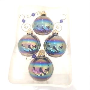 Visions By Holly Ornament Christmas Tree Glass Ball Set Of 4 Vintage ornaments